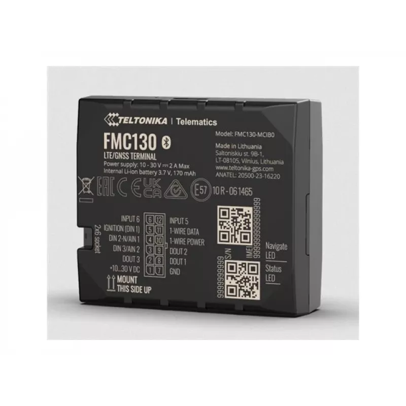 Rastreador GPS Teltonika FMC130 Automóvel Preto 2,4GHz Wi-Fi 802.11b/g/n