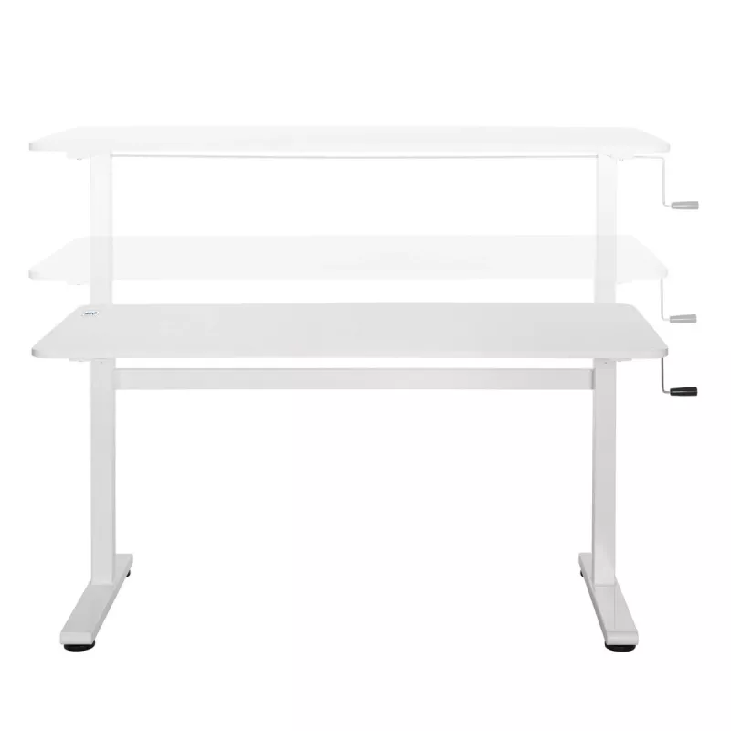 Secretária ajustável em altura manualmente Ergo Office, máx. 40 kg, altura máx. 117 cm, com tampo para trabalho de pé e sentado, ER-401 W