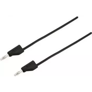 Cabo de teste VOLTCRAFT [ficha 4 mm - ficha 4 mm] 0,25 m preto MSB-300 (MSB-300-0.25-SW)