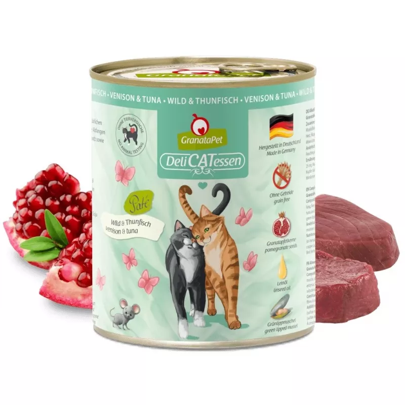 Comida húmida para gatos Fox4Pets DeliCATessen Caça e Atum 800 g — Caça & Atum, adulto, alimento completo, sem glúten e sem soja