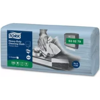 Pano de limpeza Tork 530279 reutilizável azul, embalagem com 105 panos