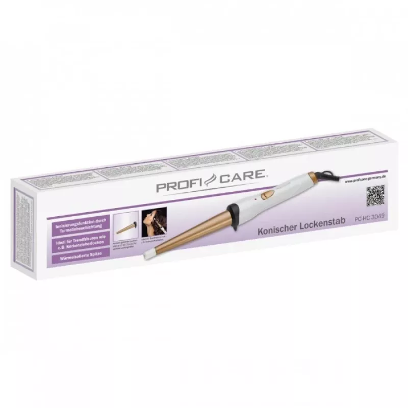 Modelador de caracóis cónico ProfiCare PC-HC 3049 branco/dourado