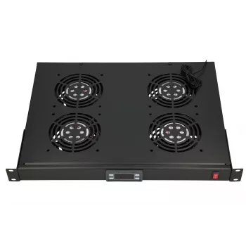 Painel de ventoinhas Extralink 19 polegadas 4 ventoinhas com termostato