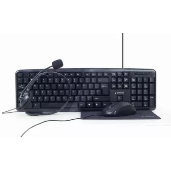 Gembird KBS-UO4-01 teclado rato incluído Office USB QWERTY inglês dos EUA preto