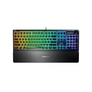 SteelSeries Apex 3 Teclado gaming, layout US, com fios, preto SteelSeries Apex 3 Teclado gaming, resistente à água IP32 para proteção contra derrames, Cu
