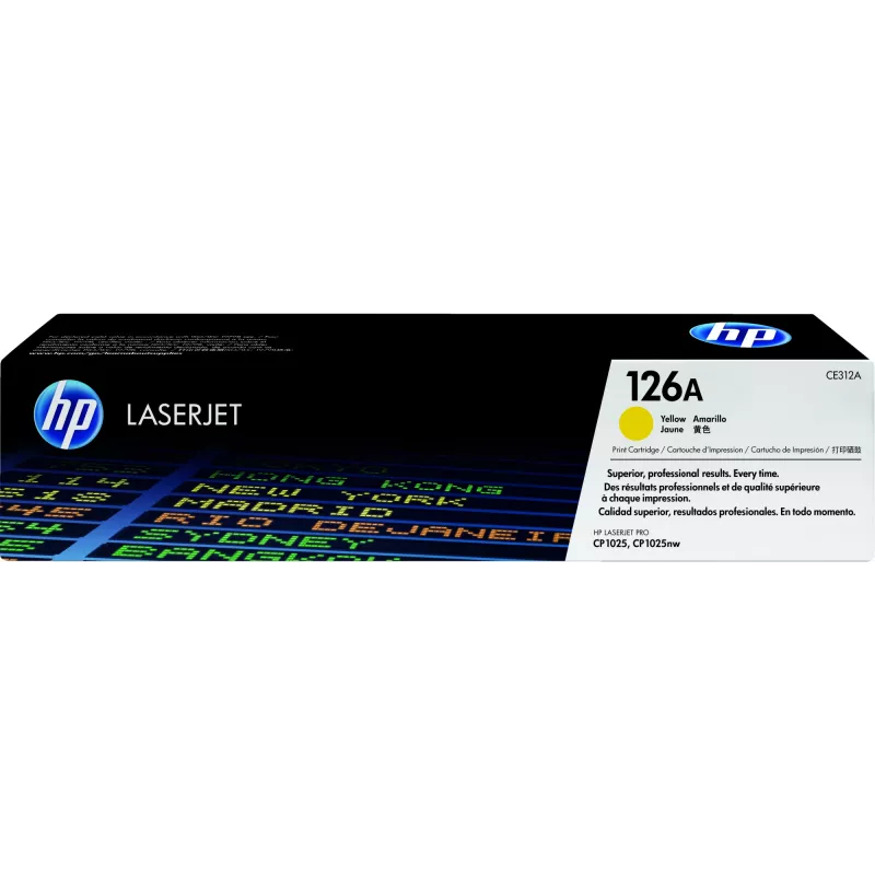 HP 126A Toner original LaserJet Amarelo, 1000 páginas, Amarelo, 1 unid.