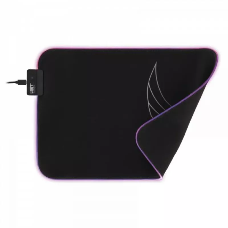 Tapete de rato gaming L33T Gaming 160405 Karlvagn RGB, tamanho médio, superfície rápida. 355 x 255 x 3 mm, Preto