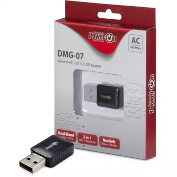 Inter-Tech DMG-07 – sem fios – USB – WLAN / Bluetooth – Wi-Fi 5 (802.11ac) – 650 Mbit/s – preto (88888146)