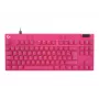 Teclado gaming Logitech G 920-013249 USB AZERTY francês rosa Tenkeyless