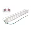 Patch panel 19 polegadas DELOCK 24 portas Keystone, portas inclináveis, alívio de tensão, 1U metálico