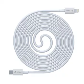 Cabo USB-C para Lightning Devia Smart Series PD 18W – branco, certificado MFi