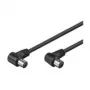 Wentronic Goobay Cabo de ligação de antena em ângulo, preto, 2,5 m - ficha IEC/coaxial 90° conector fêmea IEC/coaxial 90° (11526)
