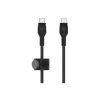 Cabo BoostCharge USB-C/USB-C silicone entrançado 2 m, preto