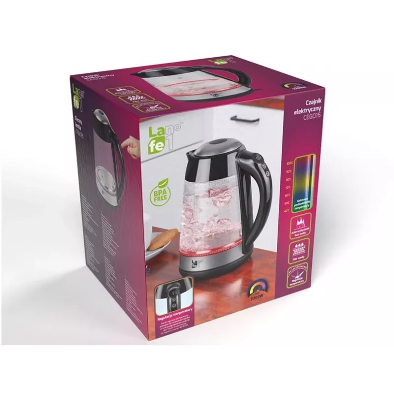 Chaleira elétrica Lafe LAFCZA46806, 2200 W, 1,7 l, preto