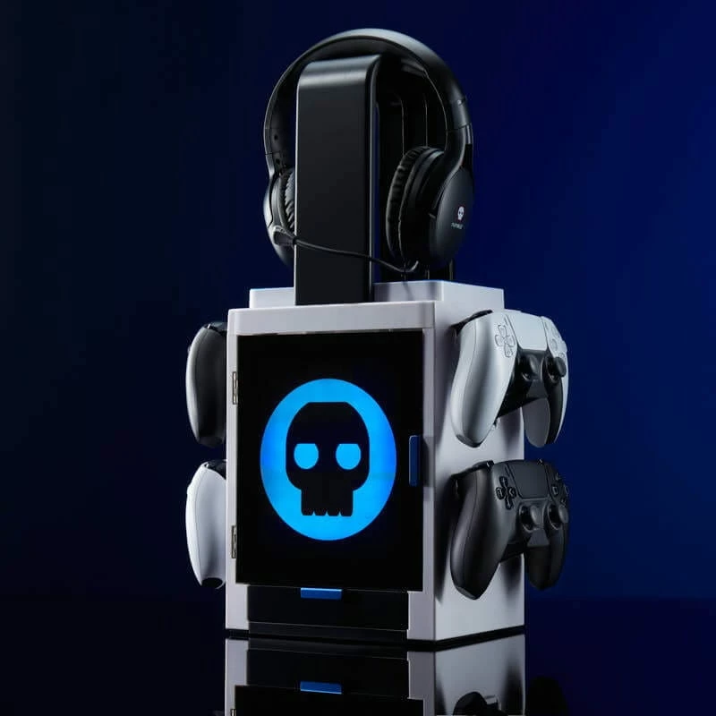 Numskull Games PS5 Inspired Gaming Locker, suporte para jogos, PlayStation 5, cinzento, com fios, 1 unid.