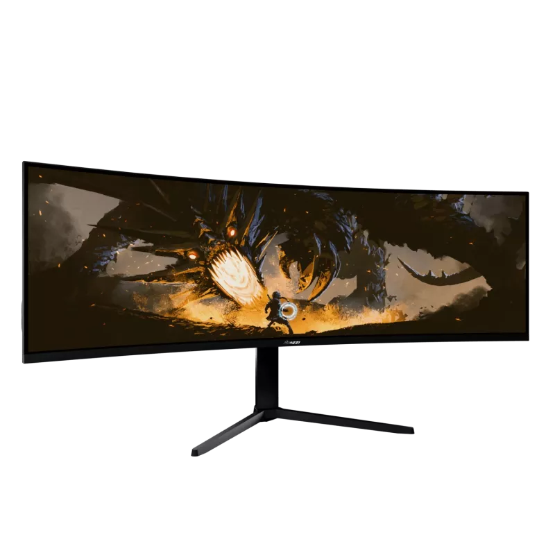 Monitor LED Curvo 49 polegadas Arozzi Nova — 5120 x 1440 Dual QHD, painel VA, 4 ms, hub USB, VESA