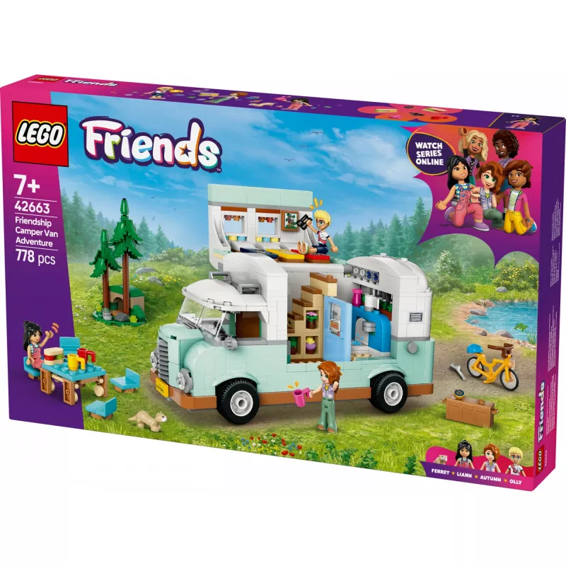 Conjunto LEGO Motor Home 42663 — autocaravana LEGO Friends, 778 peças, 3 mini bonecos, a partir de 7 anos