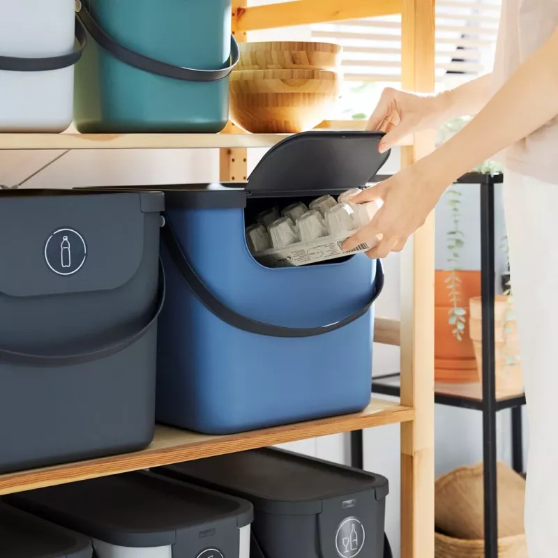 Rotho Albula contentor para separação de resíduos, 25 l, azul