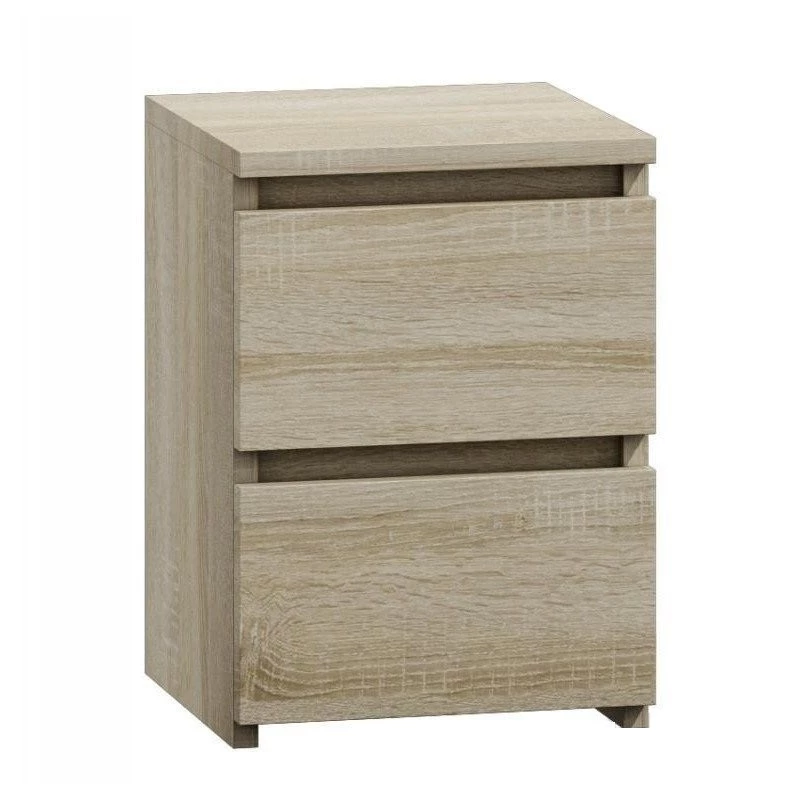 Mesa de cabeceira top e shop M2 SONOMA — mesa de cabeceira com 2 gavetas, carvalho, 300×300×400 mm