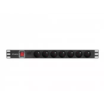 LANBERG PDU-07E-0200-IEC-BK PDU 1U 10A 7 tomadas francesas 2m preto