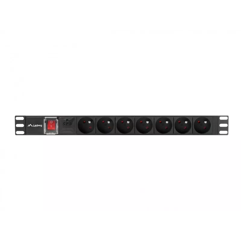 LANBERG PDU-07E-0200-IEC-BK PDU 1U 10A 7 tomadas francesas 2m preto