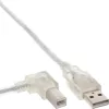 Cabo USB Microconnect USBAB5ANGLED-L USB 2.0 5 m USB A USB B branco