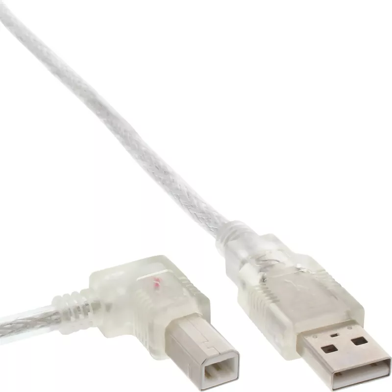 Cabo USB Microconnect USBAB5ANGLED-L USB 2.0 5 m USB A USB B branco