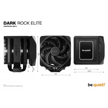 be quiet! Dark Rock Elite Refrigeração de ar para processador 13,5 cm Preto 1 unid.