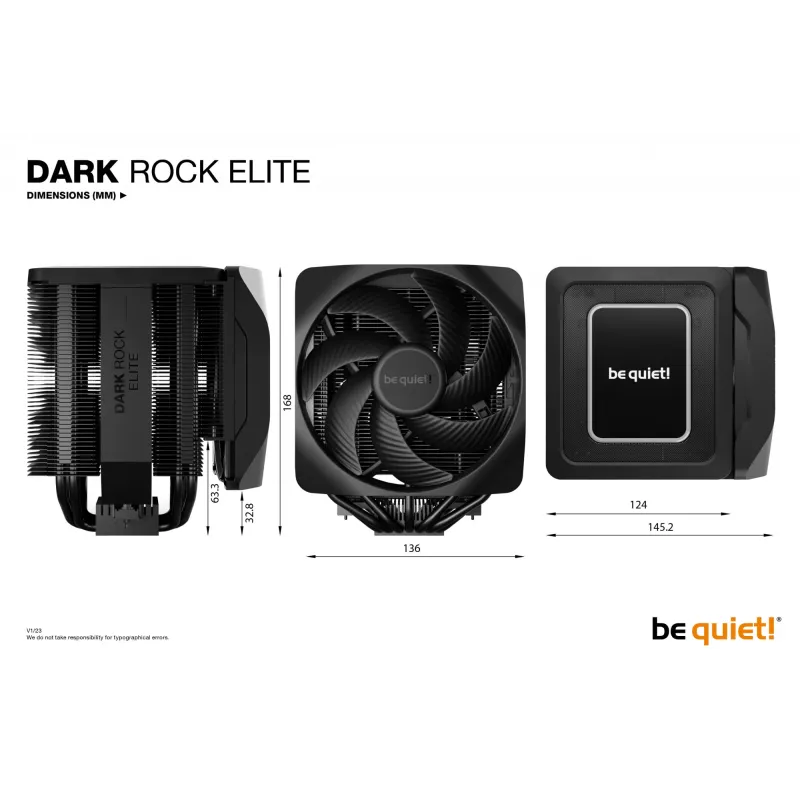 be quiet! Dark Rock Elite Refrigeração de ar para processador 13,5 cm Preto 1 unid.