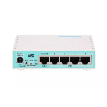 Router com fios Mikrotik RB750GR3 Gigabit Ethernet Turquesa, Branco