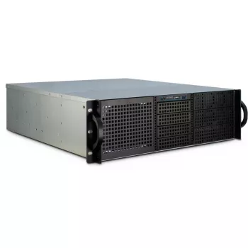 Inter-Tech 3U-30248 Rack preto, aço inoxidável