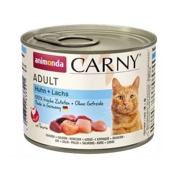 Comida húmida para gatos animonda ANIMONDA Carny Frango + Salmão 200 g sem cereais, adulto, 11% proteína