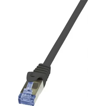 LogiLink PrimeLine - cabo de patch - RJ-45 (M) para RJ-45 (M) - 15 m - SFTP, PiMF - CAT 6a - isento de halogéneos, moldado, com alívio de tensão - preto