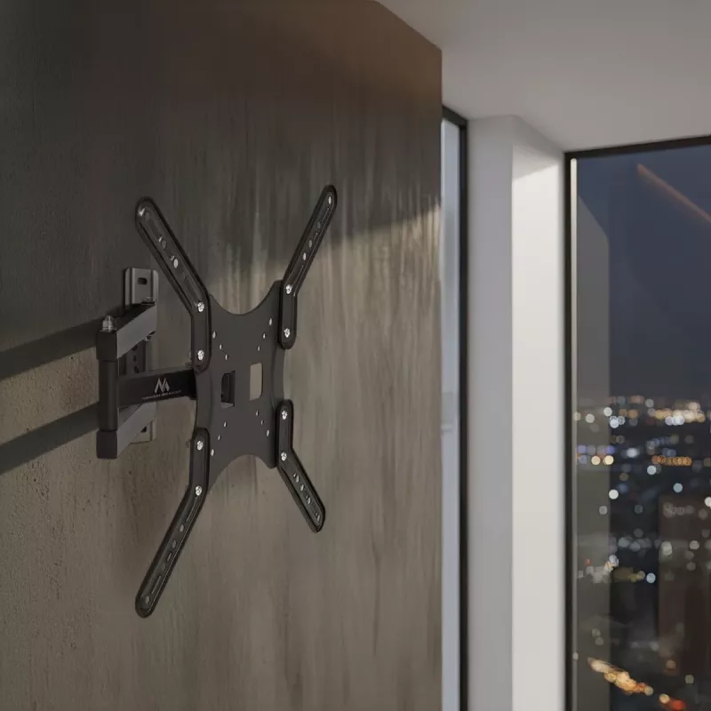 Suporte de parede para TV Maclean MC-759 para ecrãs de 13–55 polegadas, capacidade de carga 30 kg, VESA 75x75–400x400, inclinável e profundidade ajustável