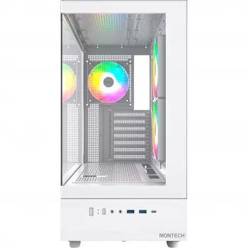 Montech XR Torre Midi, vidro temperado – branco