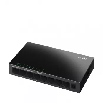 Switch gerido Cudy GS108E 8 portas Gigabit Ethernet, 8x 10/100/1000 Mbps, caixa metálica, comutação 16 Gbps, IGMP & DHCP Snooping