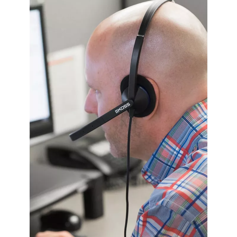 Headset Koss CS200i com fios arco de cabeça escritório/call center preto