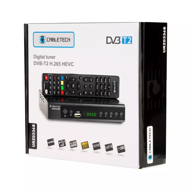 Cabletech URZ0336C sintonizador / descodificador DVB-T2, H.265 HEVC