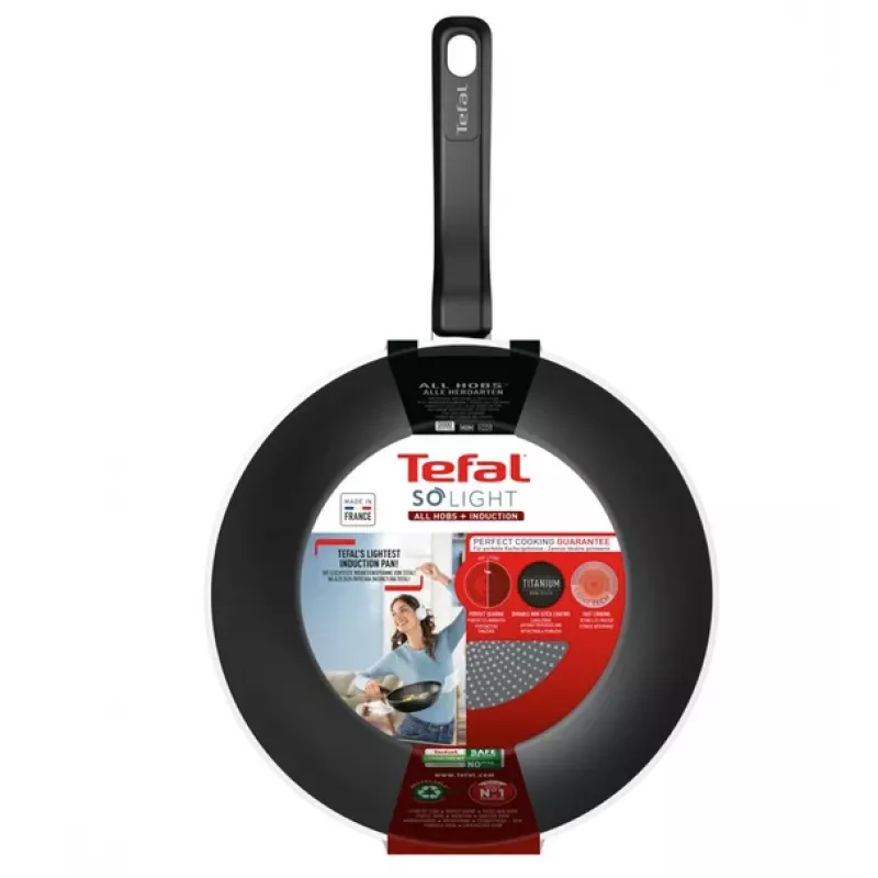 Wok Tefal So Light 28 cm — indução, revestimento antiaderente, leve