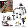 LEGO Star Wars Clone Trooper e Battle Droid Battle Pack Brinquedo de construção para crianças com veículo Speeder Bike, 4 minifiguras e 5 figuras, presente para rapazes