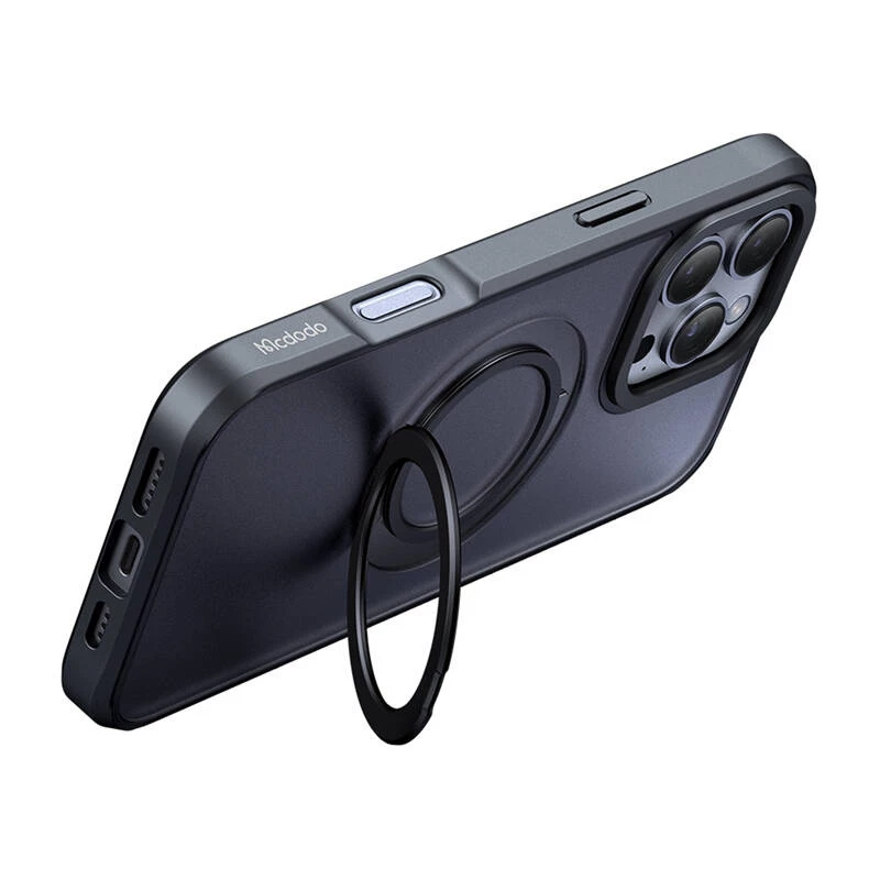 Capa protetora com MagSafe Mcdodo PC-4933 para iPhone 16 Pro Max com suporte integrado, preto