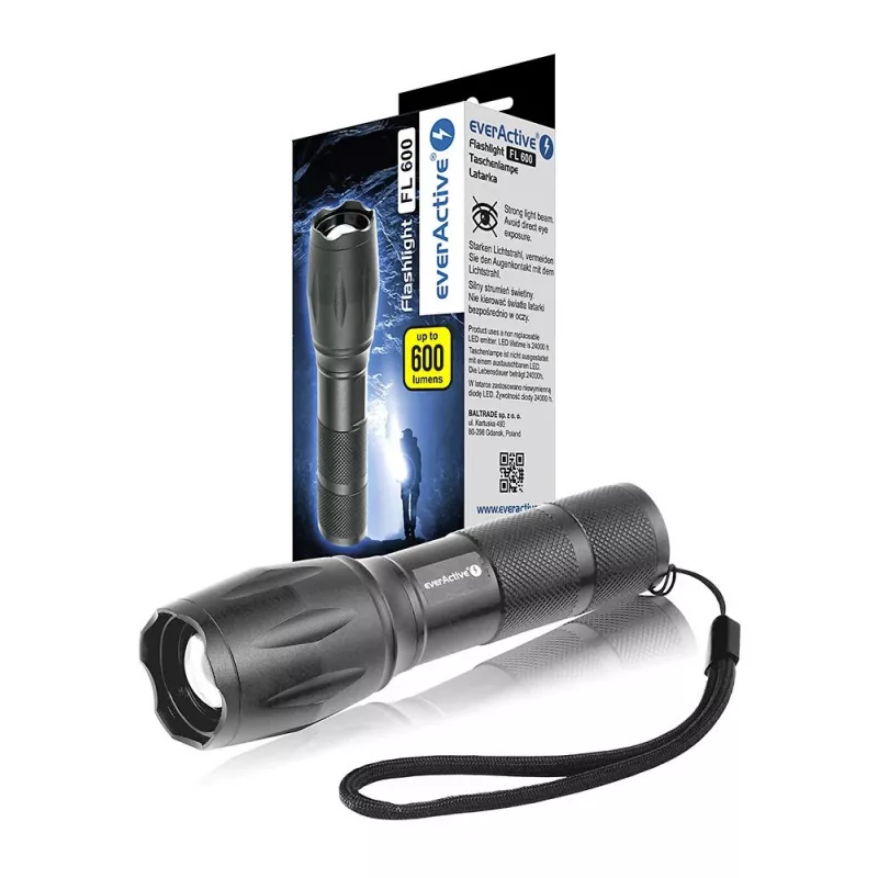 Lanterna LED everActive FL600, 600 lm, CREE XM-L2, 18650 / 3x AAA