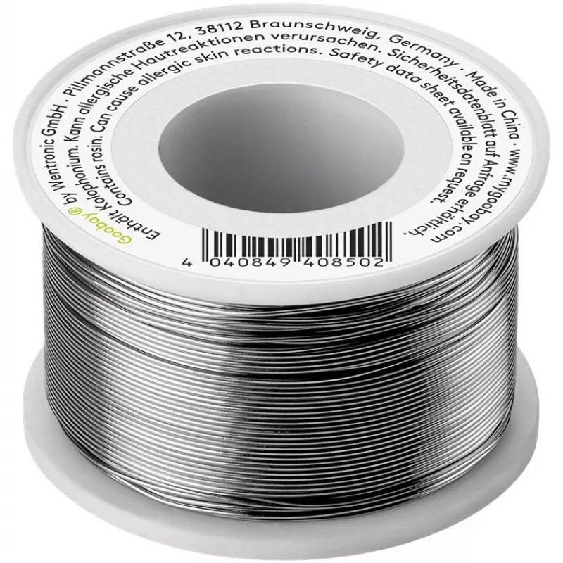 Estanho para soldar GOOBAY sem chumbo 0,56 mm 100 g – com fluxo, liga à base de Sn