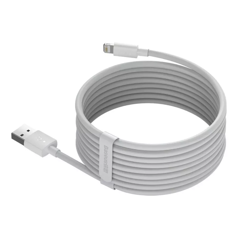 Cabo para telemóvel Baseus TZCALZJ-02 branco 1,5 m USB A Lightning