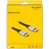Cabo DisplayPort DeLOCK 16K 60 Hz 1 m prateado metal