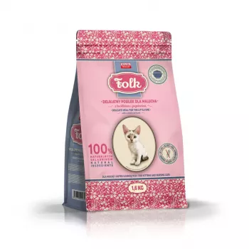 FOLK refeição suave para gatinhos com coelho e borrego - comida seca para gatos - 1,6 kg