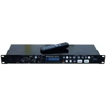 Leitor multimédia Omnitronic DMP-102, reprodução USB e SD em rack de 19