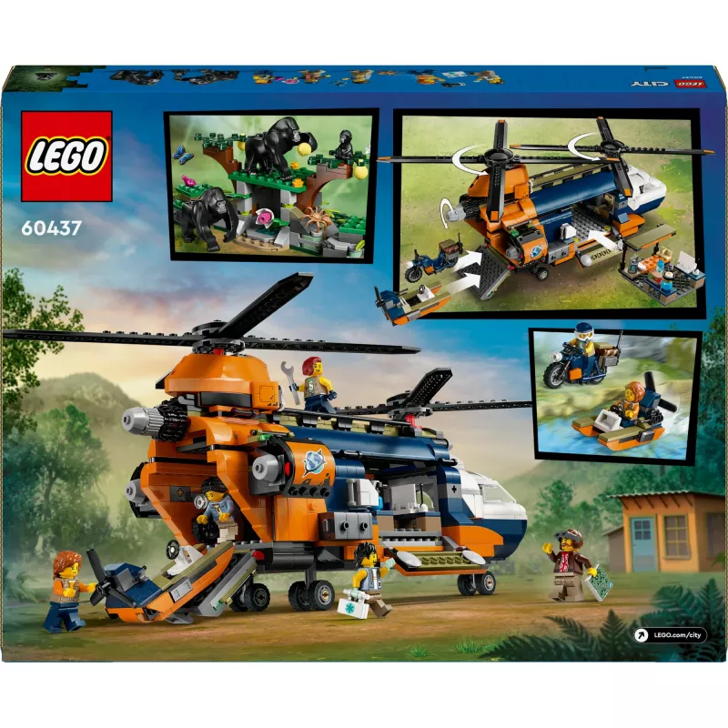 LEGO City 60437 Helicóptero de Exploração da Selva no Acampamento Base