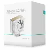 Arrefecedor de ar DeepCool AK400 G2 WH, ventoinha de 120 mm, pressão máx. de ar 3,33 mmH₂O, 92×132×156 mm, branco