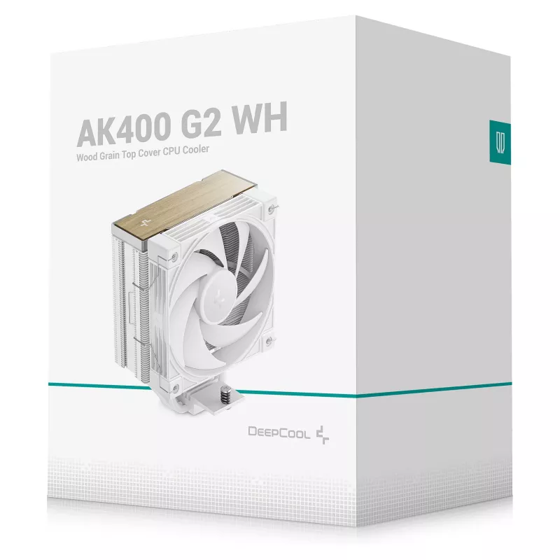Arrefecedor de ar DeepCool AK400 G2 WH, ventoinha de 120 mm, pressão máx. de ar 3,33 mmH₂O, 92×132×156 mm, branco